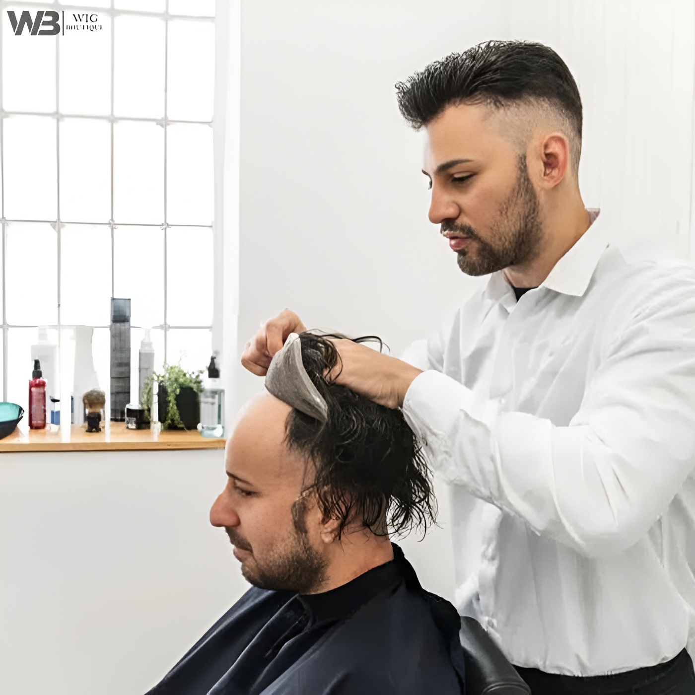 Hair patch maintenance service refitting and cleaning process