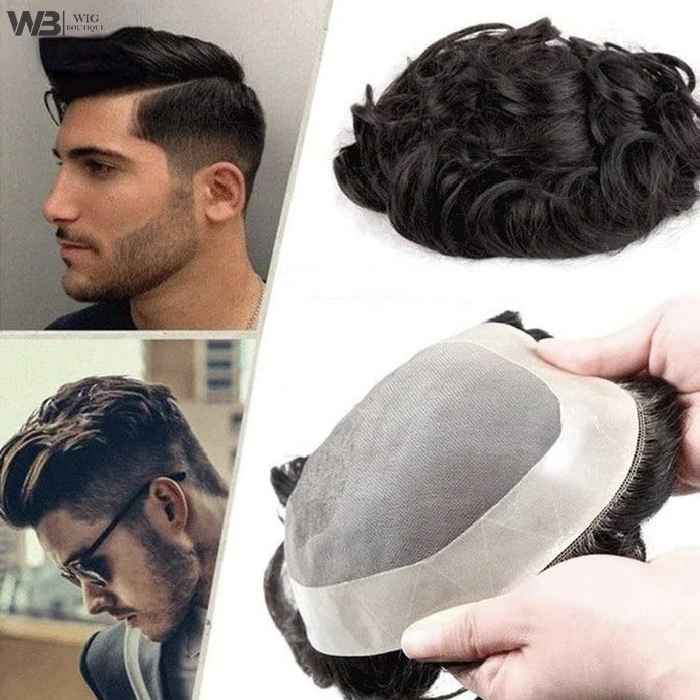 A confident man wearing a natural-looking hair piece from Wig Boutique Official in Delhi.