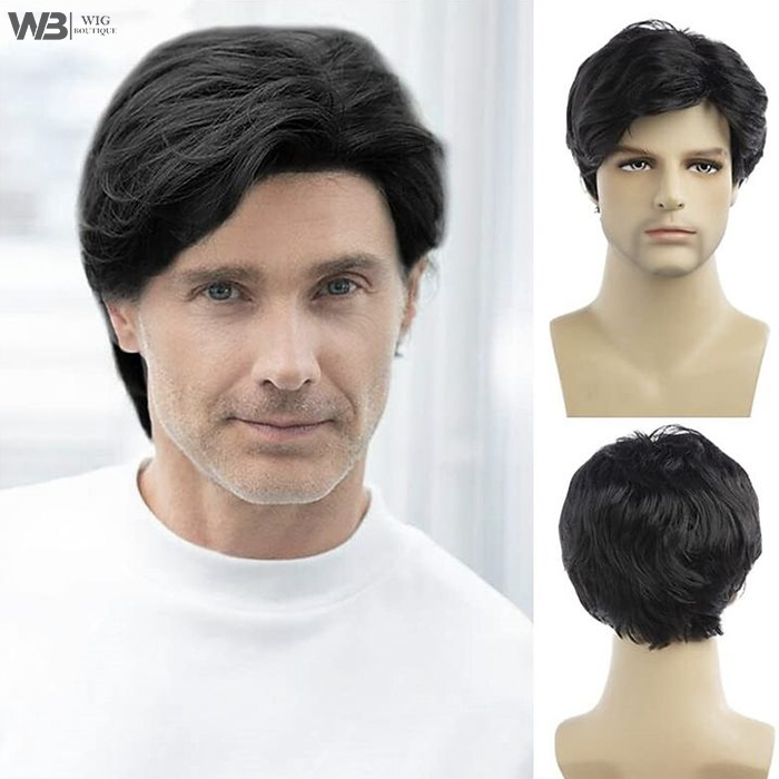 Men’s real human hair wig with natural texture and style at Wig Boutique Delhi